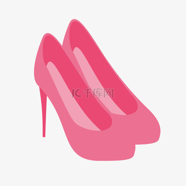 粉色创意高跟鞋元素