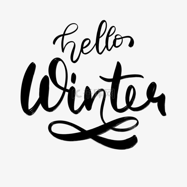 手绘风格hello winter字体