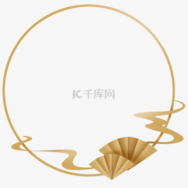 中国风圆形金色文字框