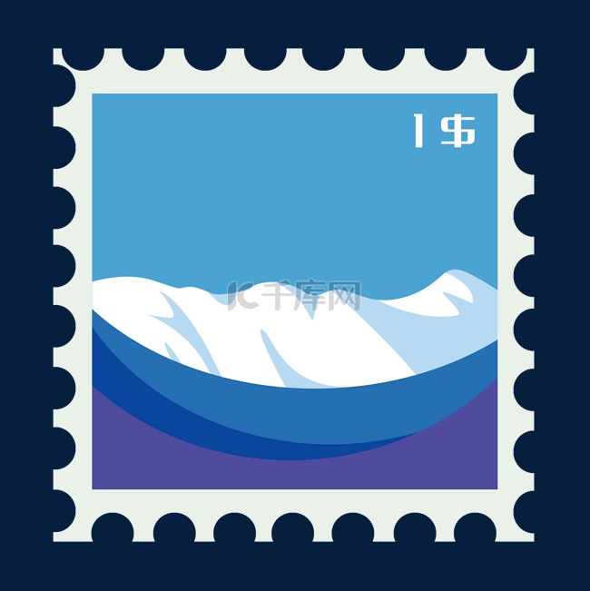 雪山风景邮票