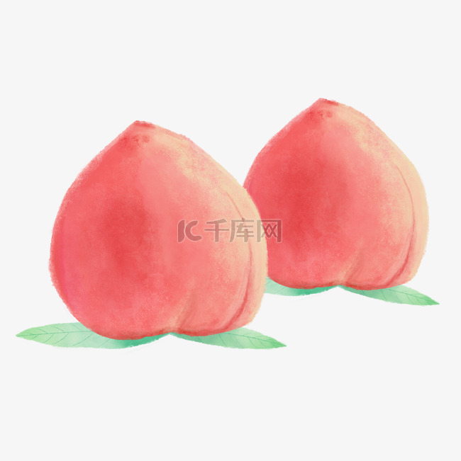 清新的两个桃子