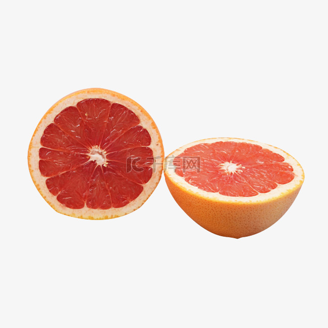 两个半块橙子
