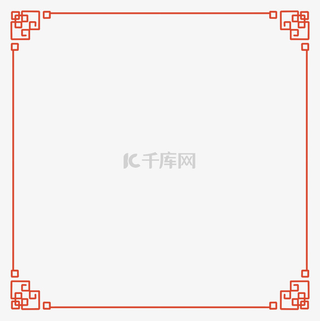 中式传统花纹红色边框