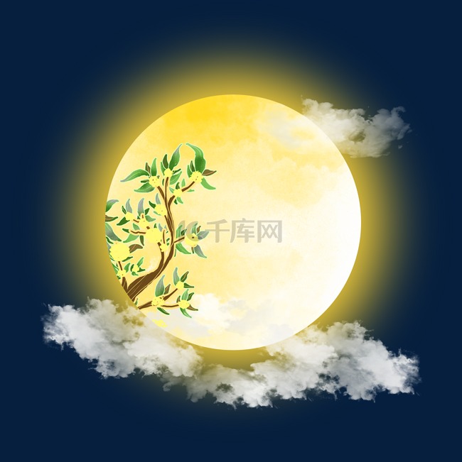 桂花树月亮合成