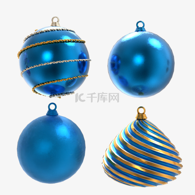 蓝色光效圣诞装饰球