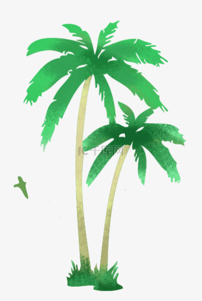 两颗椰子树