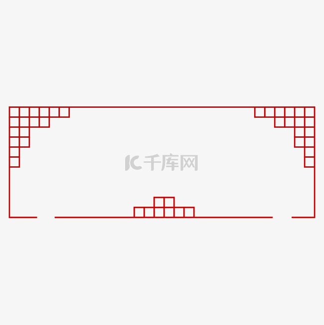 矢量简约中国风红色边框