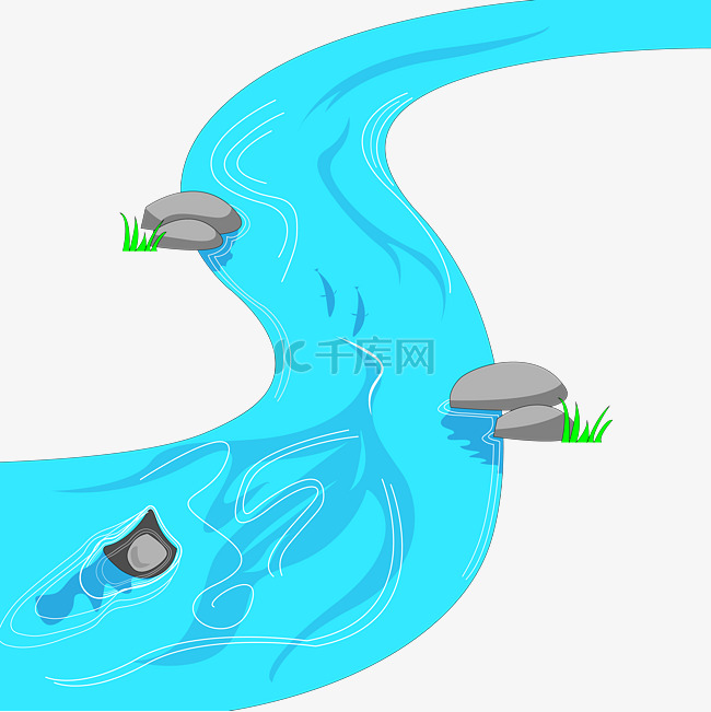 矢量卡通河流