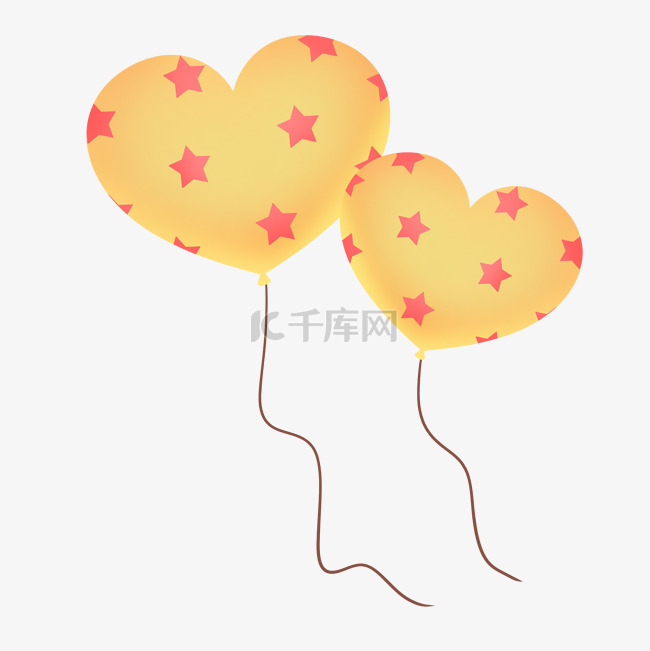 黄色可爱七夕情人节星星气球