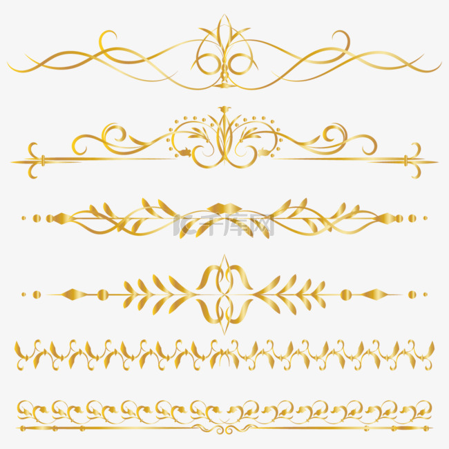 古典装饰金色花纹线条