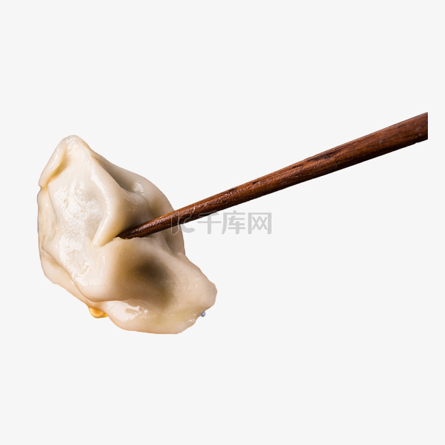 筷子夹起的水饺