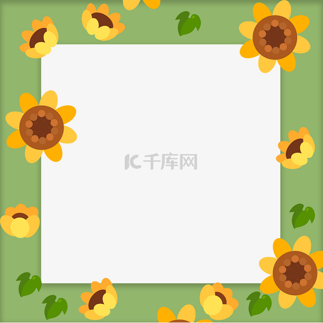 淡绿色花卉拍照相框