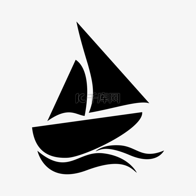 黑色帆船小船