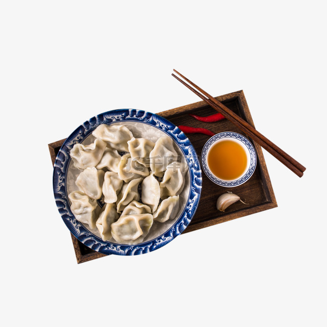 美食水饺盘子筷子醋