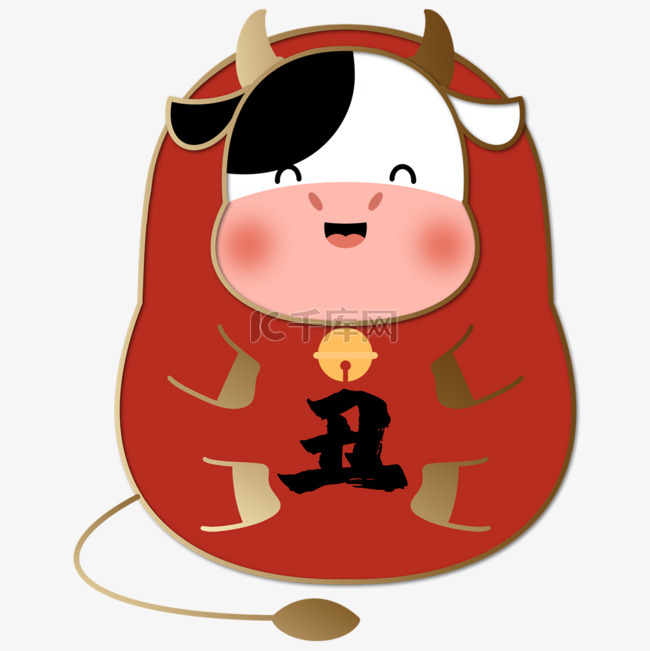 日本新年达摩奶牛