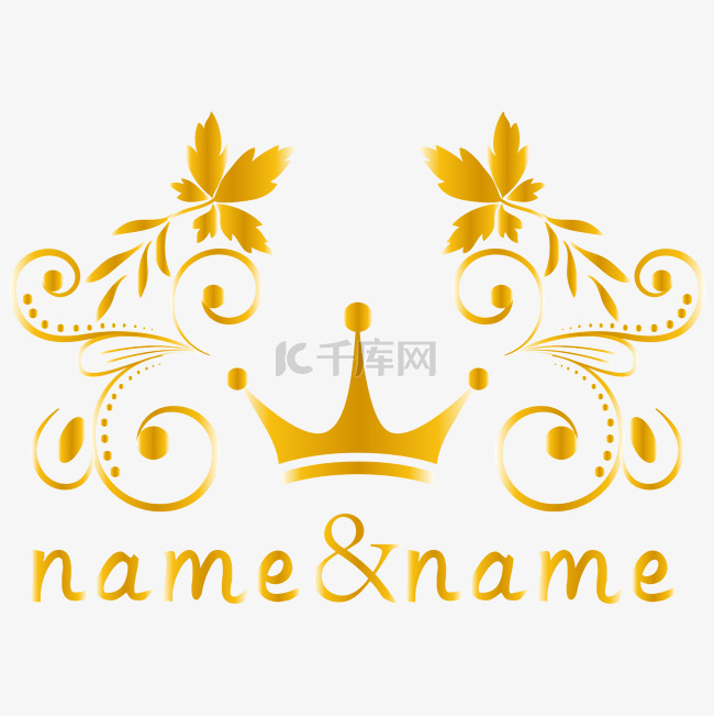 婚礼花纹皇冠logo