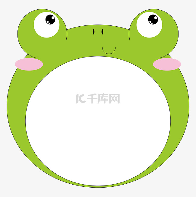 可爱青蛙头动物边框
