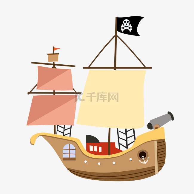 木制帆船图案