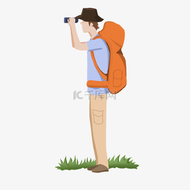 卡通人物旅游插画素材图片免费下载-千库网