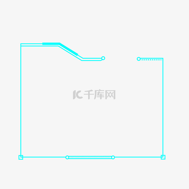 简约蓝色电商科技边框