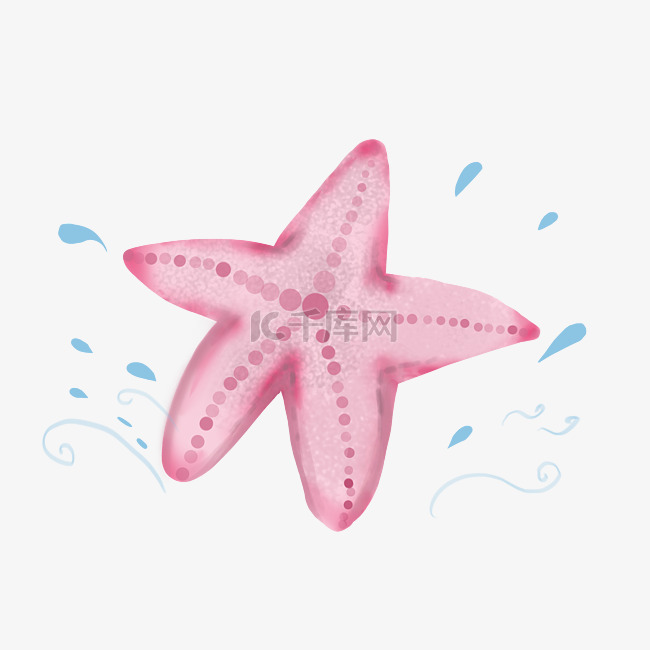 粉色海洋海星插画