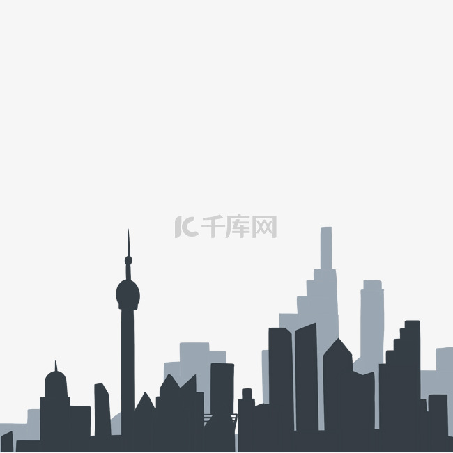 城市地标建筑剪影素材图片免费下载-千库网