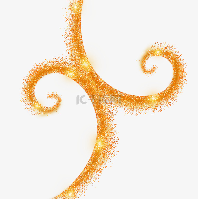 金色藤蔓形状glitter闪耀抽象元素