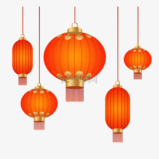中国新年红灯笼装饰