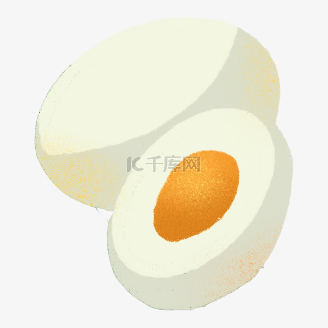 一个手绘白色咸鸭蛋