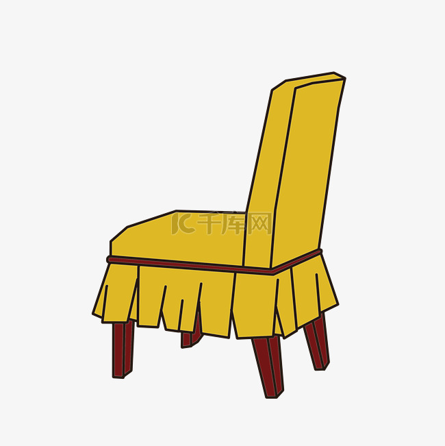 酒店黄色餐椅插画