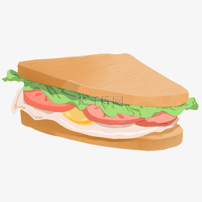 三明治食物夹心简单蔬菜肉片