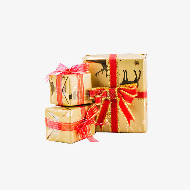 圣诞节金色礼物盒