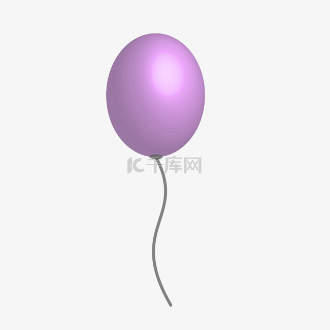 紫色矢量立体气球
