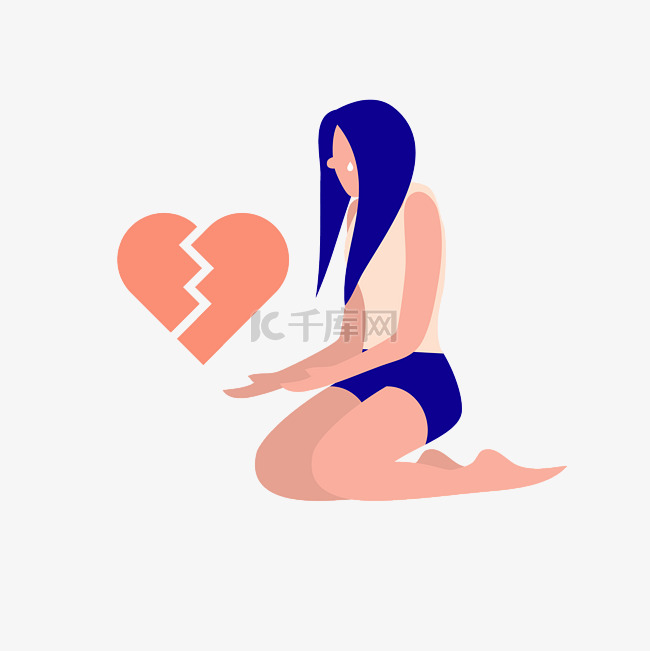 伤心心碎的女人