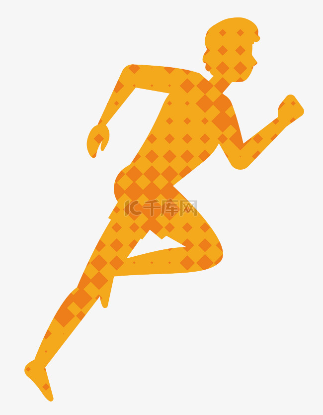 创意黄色跑步人