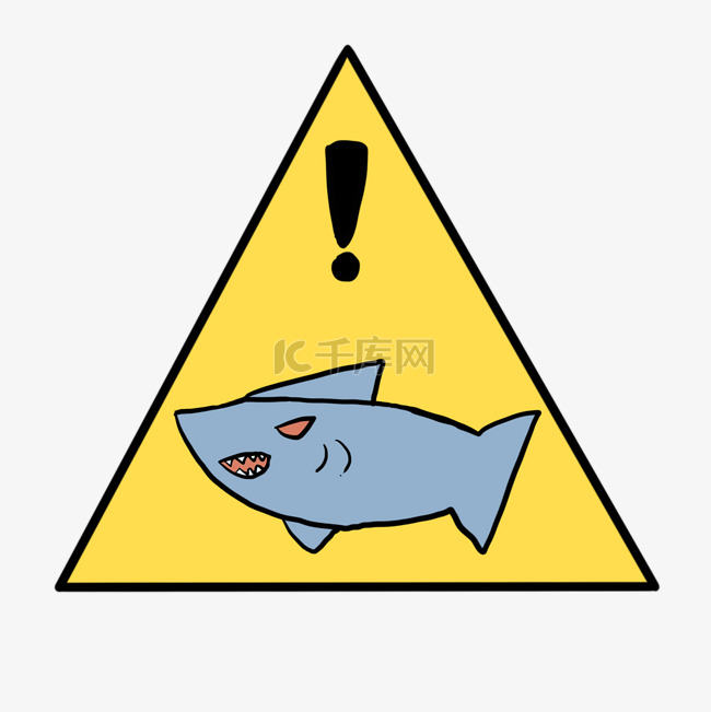 鲨鱼出没警示牌 