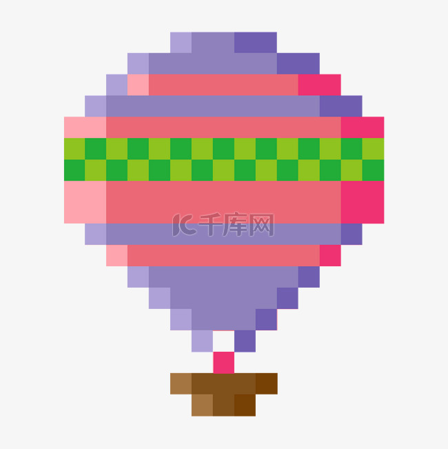 像素热气球的插画
