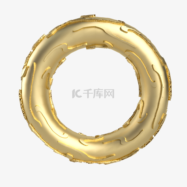 黄金立体纹理圆环