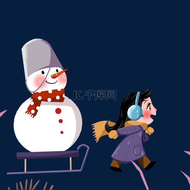 女孩和雪人