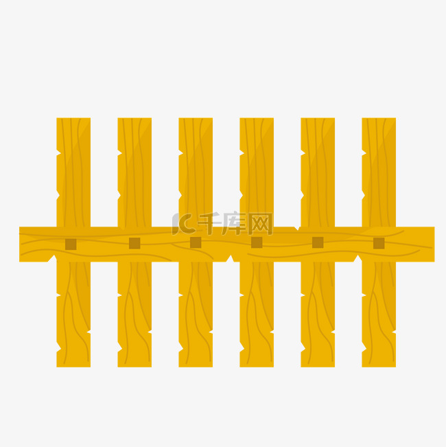 黄色木质栏杆