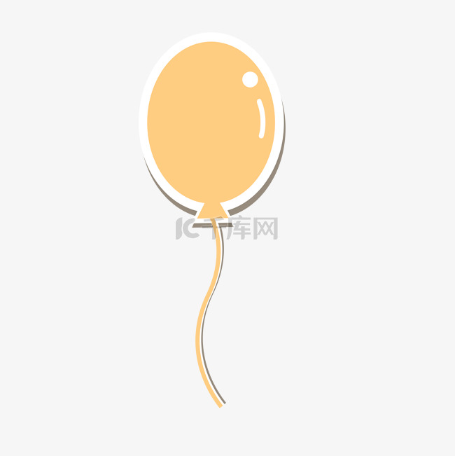 橘色气球简约气泡边框