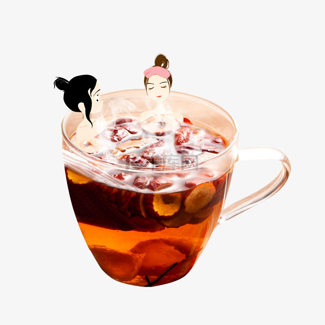 冬日养生红枣茶创意合成
