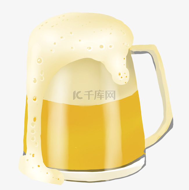 黄色啤酒插画