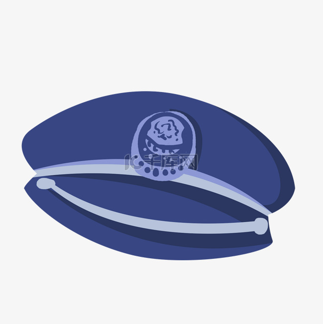 卡通蓝色的警察帽子