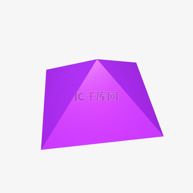 紫色3d圆锥装饰