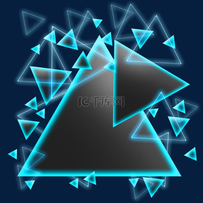 蓝色科技感三角框