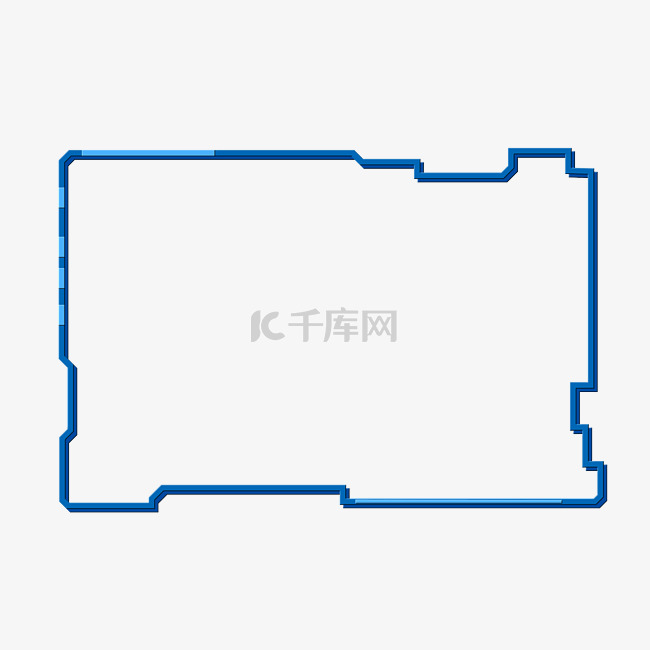 现代科技感蓝色促销海报边框