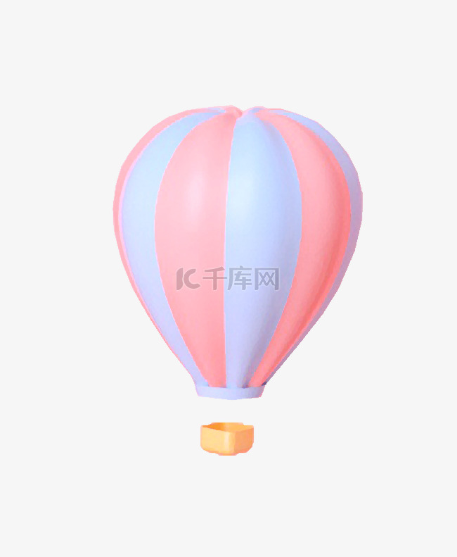 C4D粉色系热气球