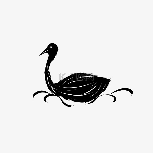 黑色鸭子纹身