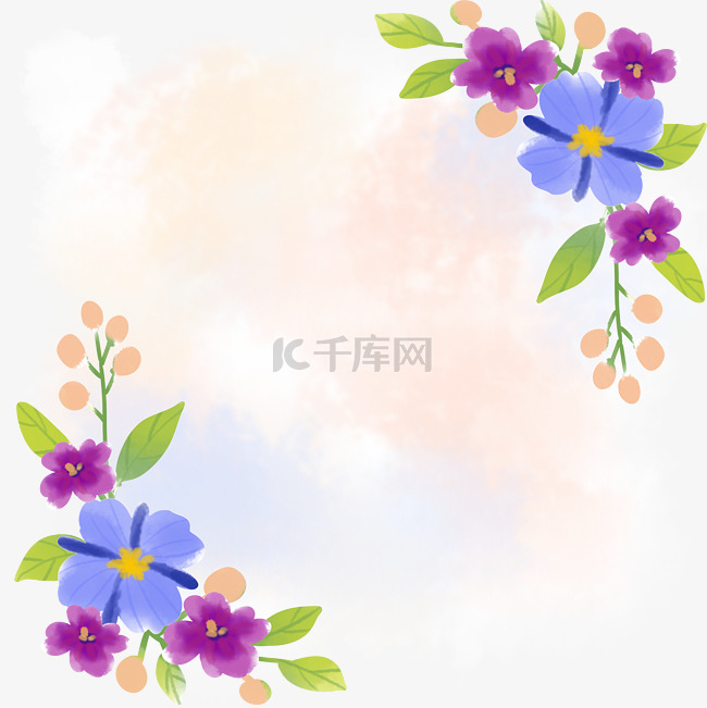 水彩花卉底纹
